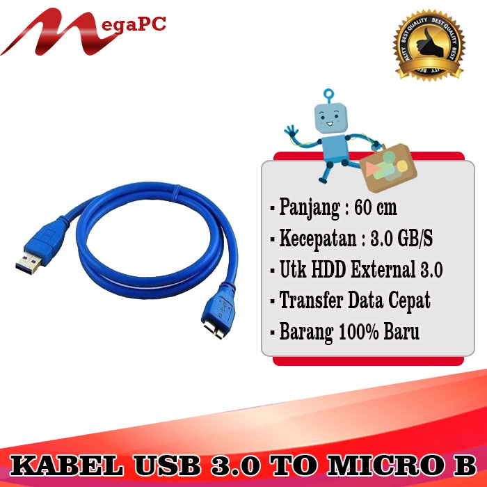 Kabel USB 3.0 To Micro B Untuk Hardisk External Baru merk NYK