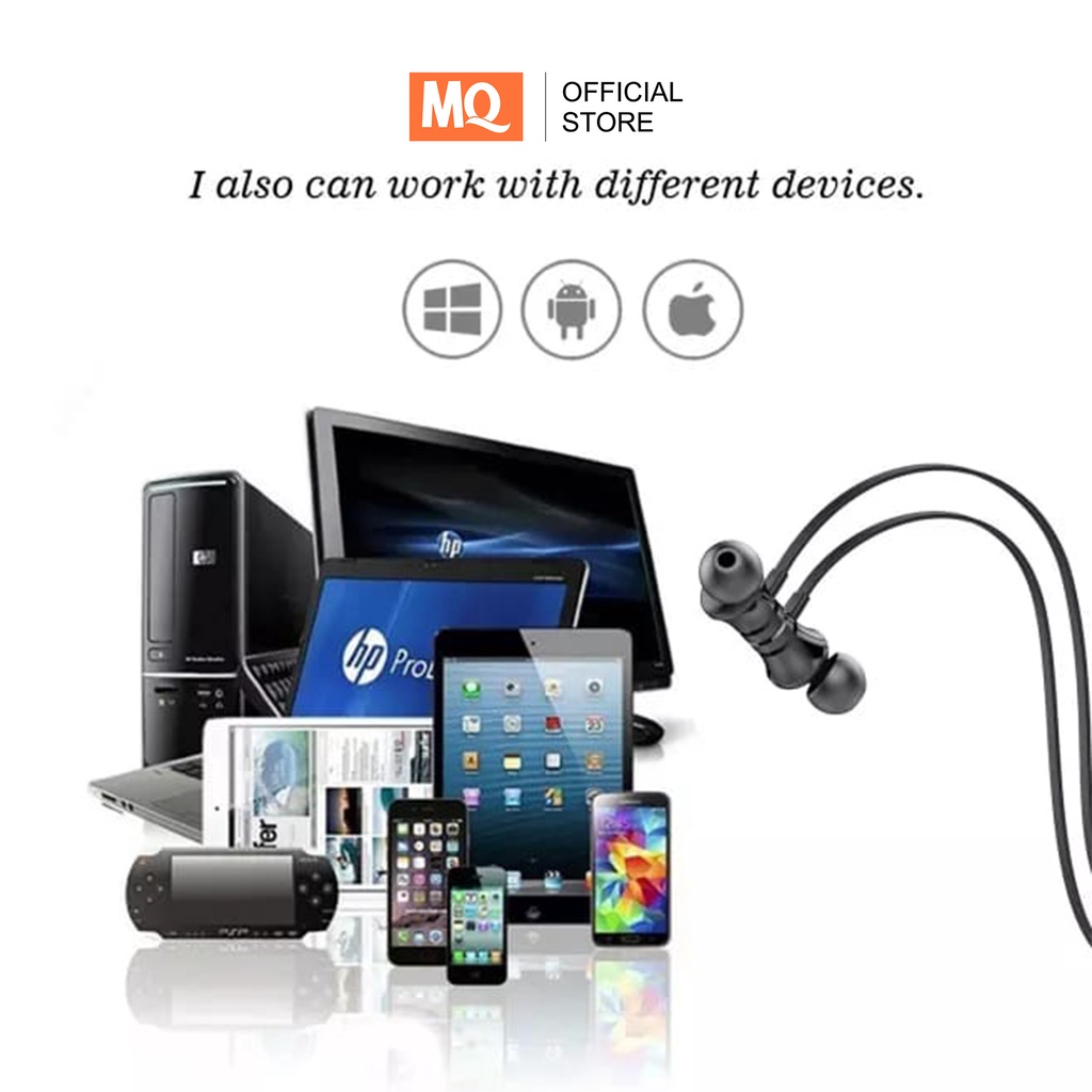 MQ Earphone In-Ear Wireless Bluetooth 4.2 Stereo Neckband Sport With Mic Volume Control MQ-M1