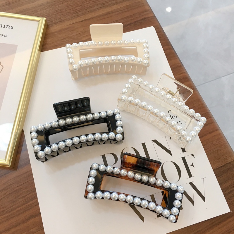 Korean Style Elegant Simple Resin Durable Hair Claw Ponytail Holder Headdress