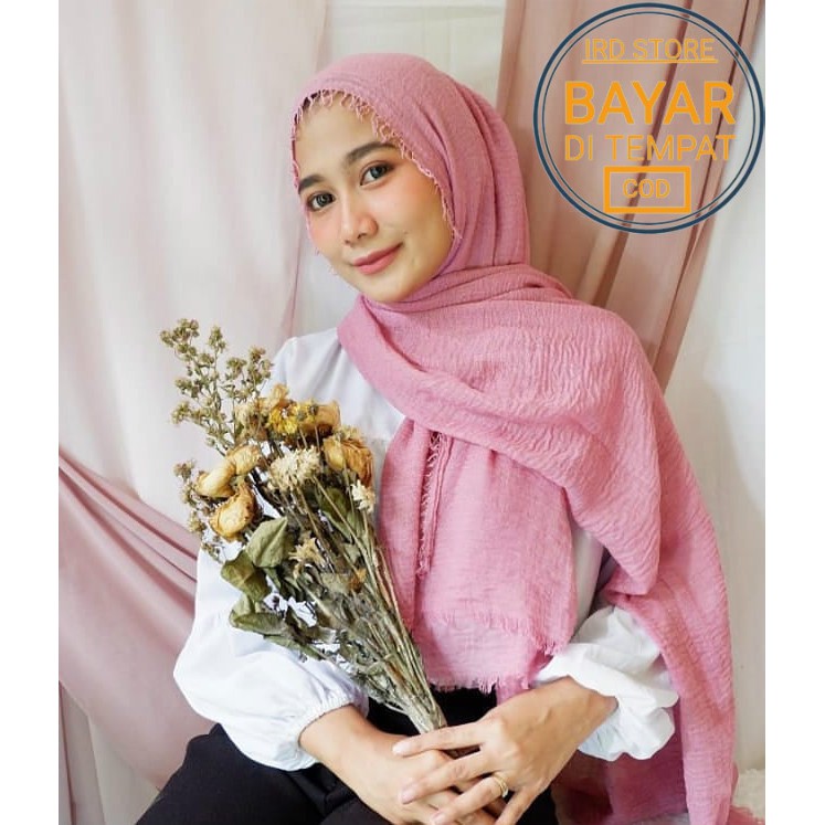 CUCI GUDANG HIJAB CRINGKEL IMPORT MURAH  / JILBAB CRINGKLE  / HIJAB KEKINIAN /HIJAB TERBARU / OOTD