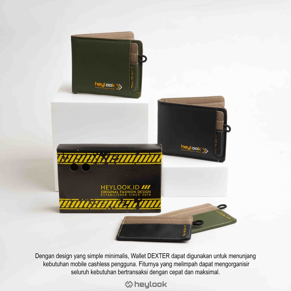 HEYLOOK Project - Dompet Pria Pendek DEXTER Waterproof Dompet Cowok Lipat Anti Air Dompet Kartu Uang ATM Distro Terbaru