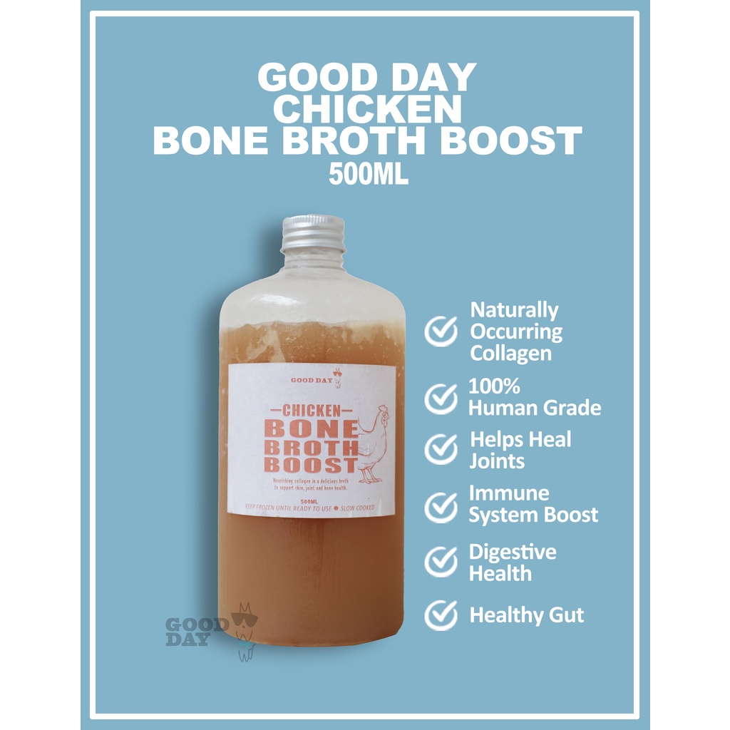 Bone broth / chicken collagen broth / Topping raw food / chicken bone broth boost