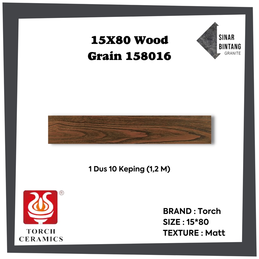 Granit 15X80 | Granit Lantai Wood Grain 158016 TORCH
