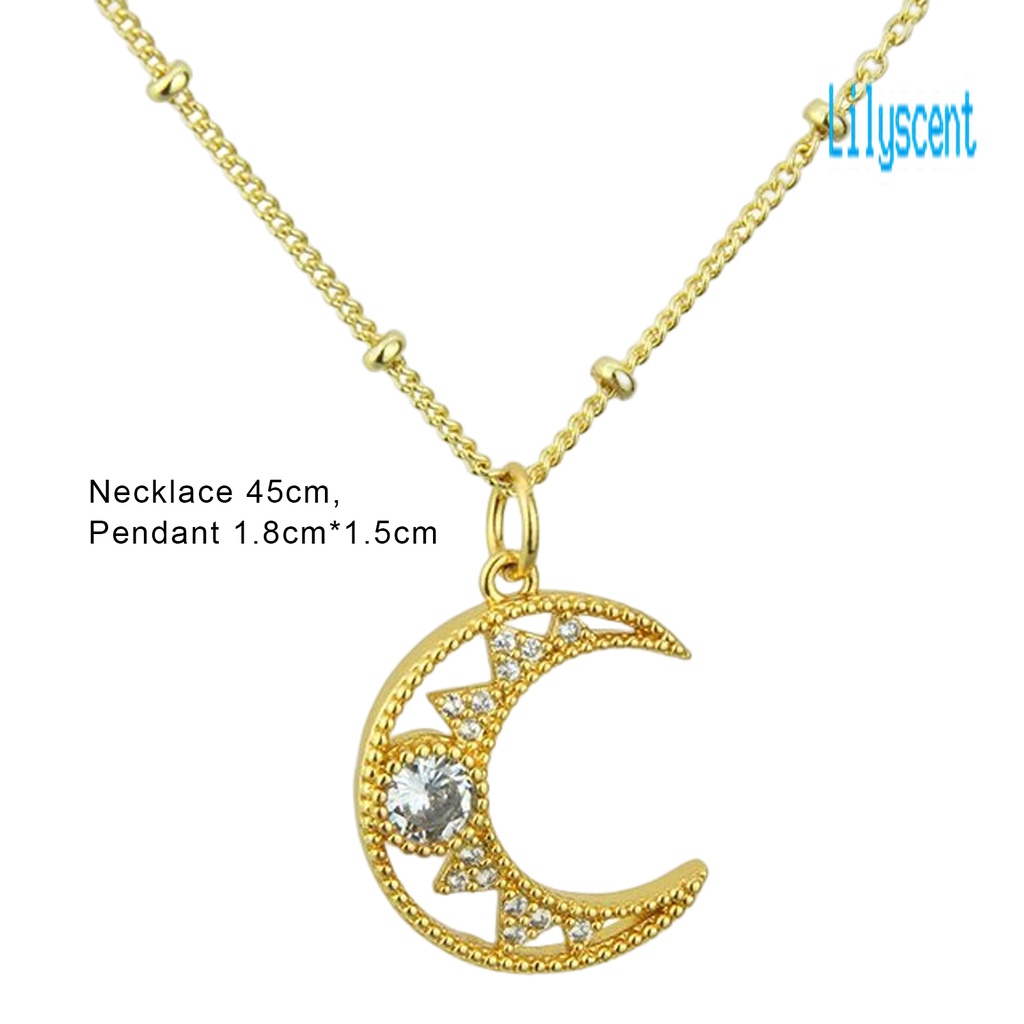 Kalung Bentuk Bulan Model Hollow Out Untuk Wanita