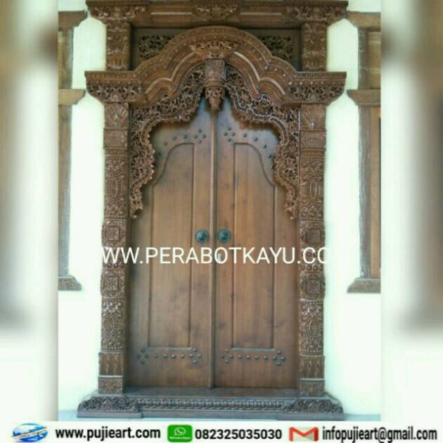 Pintu Gebyok Ukir Kudusan / Gapura Gebyok Kayu Jati Murah Ukir Minimalis Jepara - Jawa
