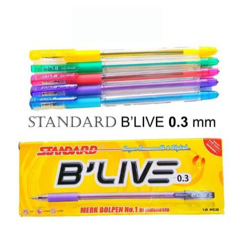 

Pulpen / Ball pen Standard B'Live 0.3 mm Warna Hitam - Satuan SHESB