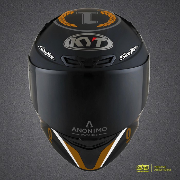 Ds20D2 Stiker / Sticker Helm Kyt Full Set Gold Leopard - Dalla Porta 2 Vx20V