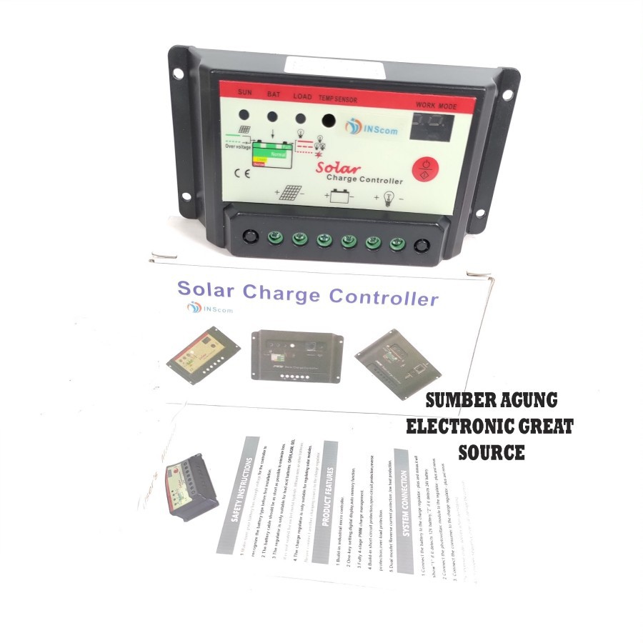 Kontroler Cas Papan Solar Panel 10A Inscom TX108 Dus Putih Digital Con