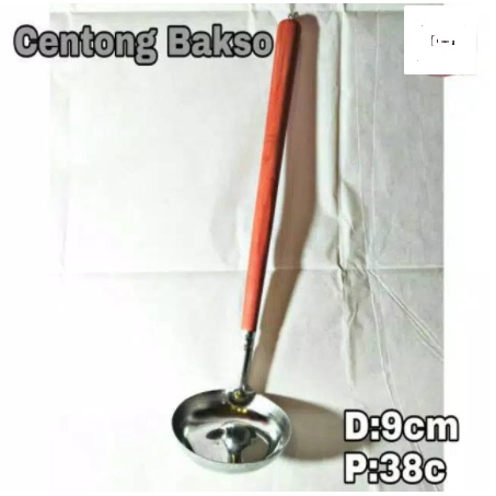 irus bakso kayu / centong bakso kayu / irus sendok centong kuah bakso baso sayur stainless