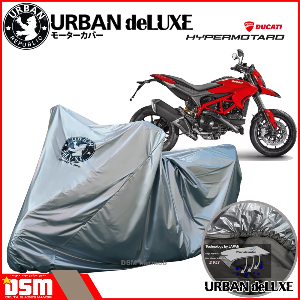 Urban Deluxe / Cover Motor 2 Lapis Ducati Hypermotard 100% Waterproof Dan Anti Gores / DSM