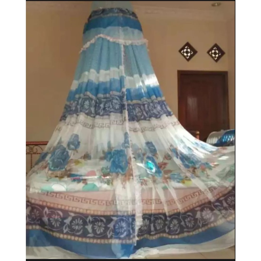 Kolambu nyamuk/kelambu tidur gantung bulat motif bunga