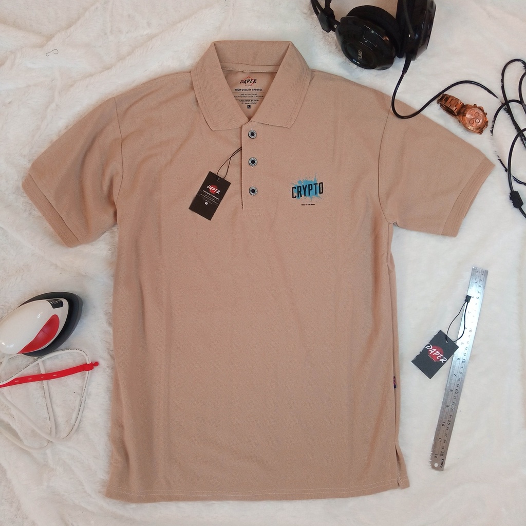 Kaos Kerah Pria Distro Polo Shirt Jumbo Big Size Motif Crypto