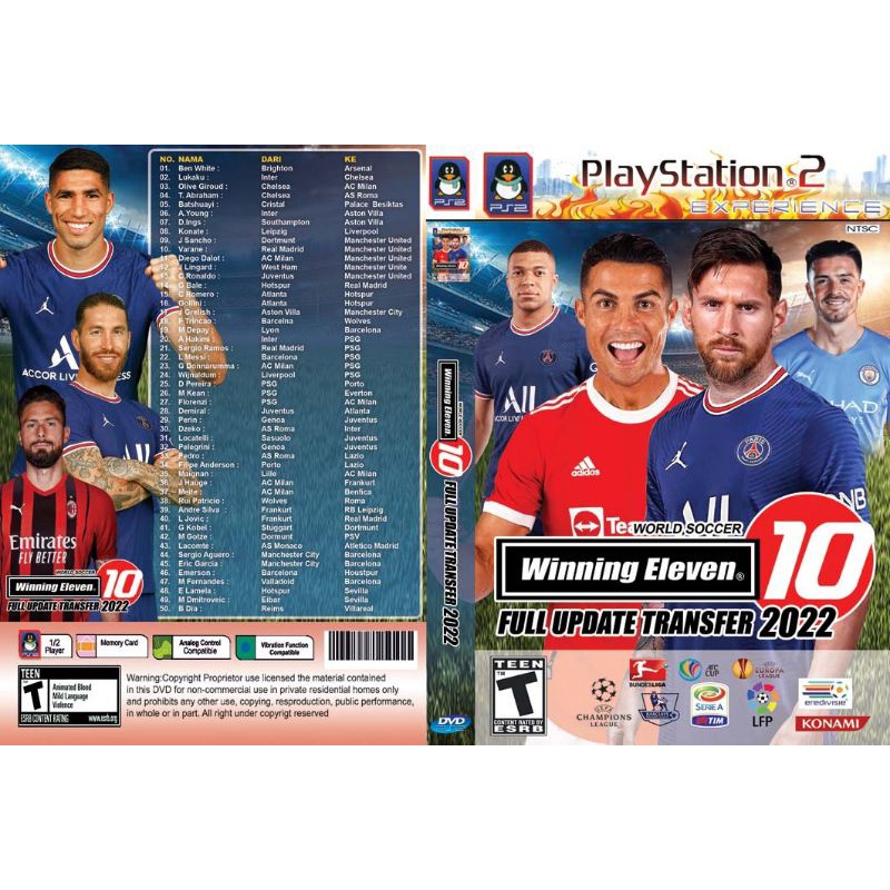 TERBARU PS2 BOLA WINNING ELEVEN 2022 TERBARU ALL TRANFER - KASET PS2 SEPAK BOLA TERBARU