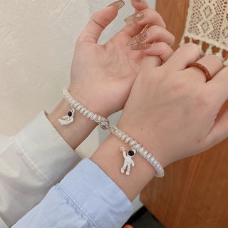 Gelang Tali Kepang Warna Pelangi Dengan Magnet Untuk Pasangan