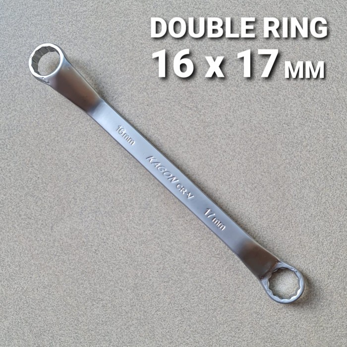 Kunci Double Ring KAGON CRV 16x17 MM