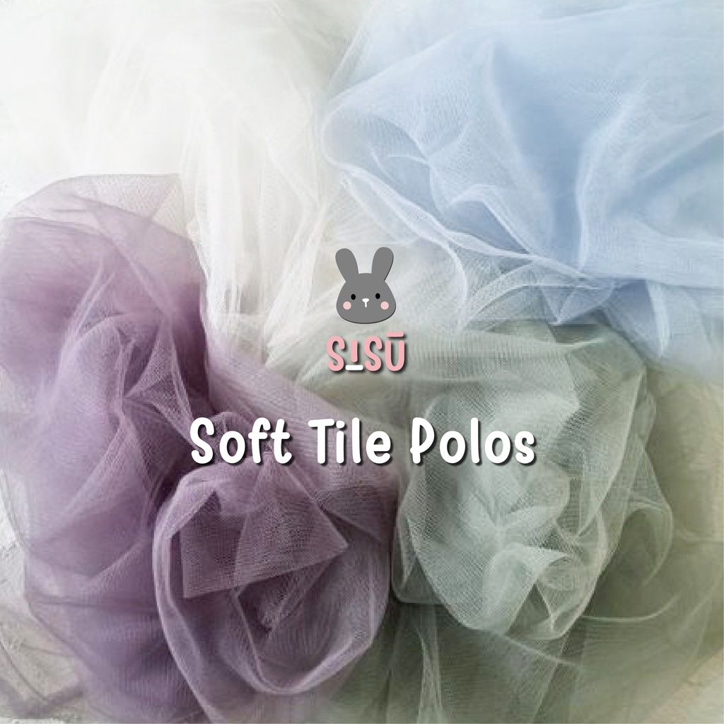 0,5 Meter Kain Bahan Meteran Soft Tile Tulle Polos Halus / Kain Meteran Tutu Polos Halus