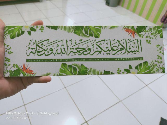 Hiasan Dinding Wooden Poster Papan Kaligrafi Assalamulaikum Arab Tropical