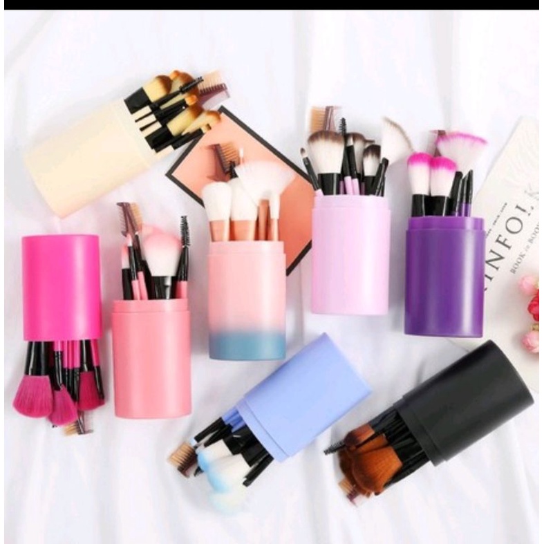 KUAS MAKE UP TABUNG 12PCS MAKE UP BRUSH 12 IN 1 MURAH