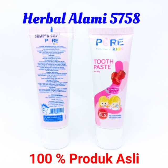 Pure Kids Tooth Paste - Pasta Gigi Anak 50gram Rasa Strawberry