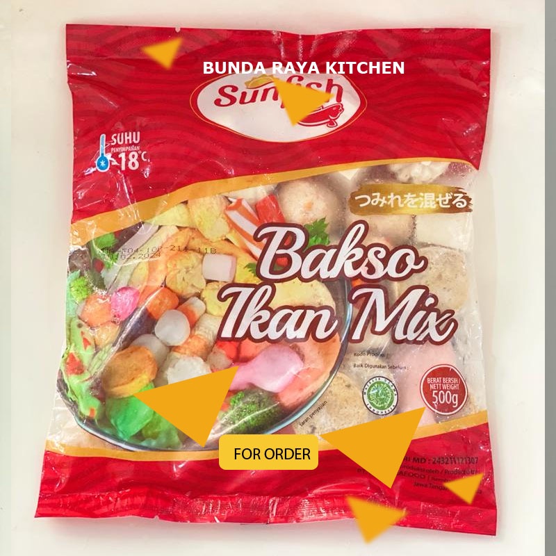 

Premium SUNFISH Bakso IKAN Rebus MIX / @ 500 gram / Ikan Olahan / Enak