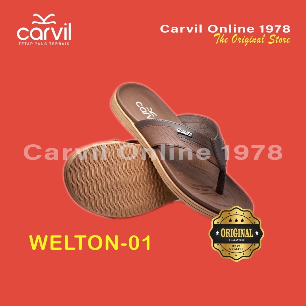 Carvil Sandal Casual  Pria Welton-01 Dark-Brown