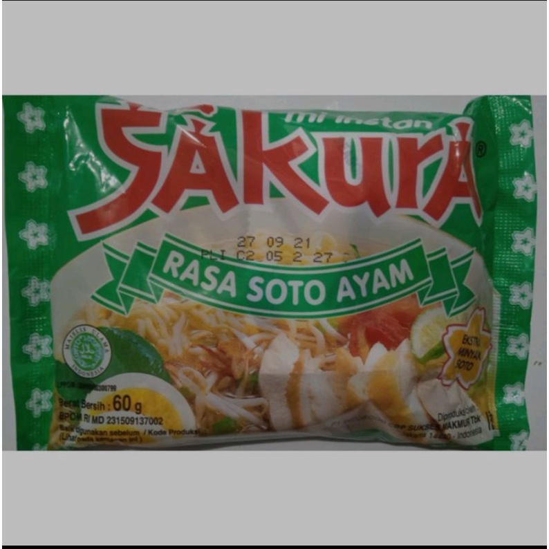 

MIE INSTAN SAKURA MIE KUAH RASA SOTO AYAM 60g