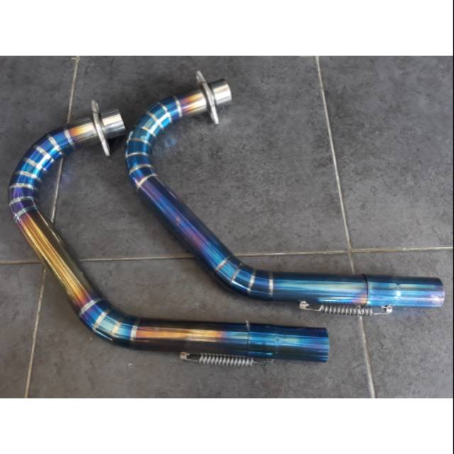 Pipa Leher leheran knalpot stanlis stanless bluemoon twotone cb gl megapro tiger corbi cb125 kleper