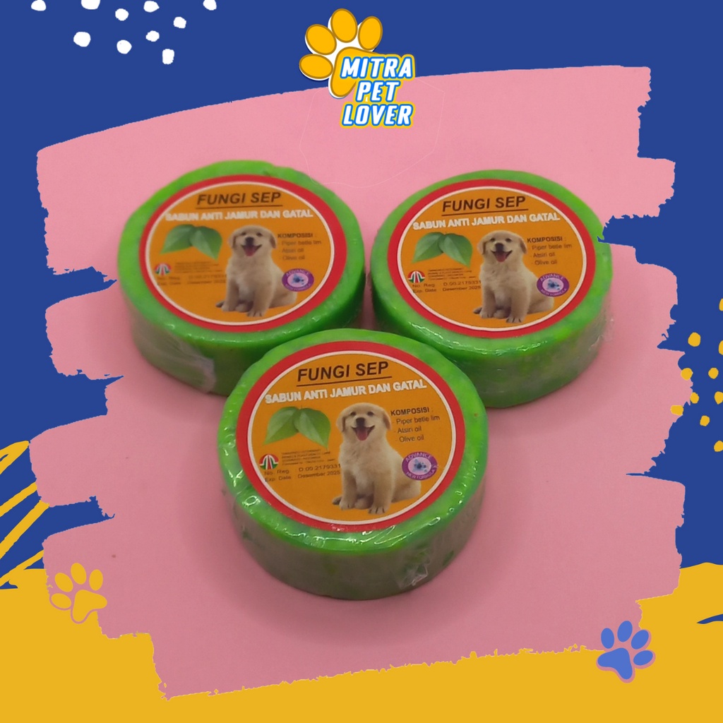 SABUN ANTI JAMUR / GATAL ANJING - FUNGISEP DOG HERBAL SOAP -  ANTI SCABIES DEMODEX KUDIS EKSIM KORENG BAKTERI PARASIT FUNGI SEP DOGGY PUPPY- MURAH GARANSI KUALITAS ASLI ORIGINAL - PET ANIMAL TAMASINDO OBAT &amp; VITAMIN HEWAN BINATANG PELIHARAAN MITRAPETLOVER