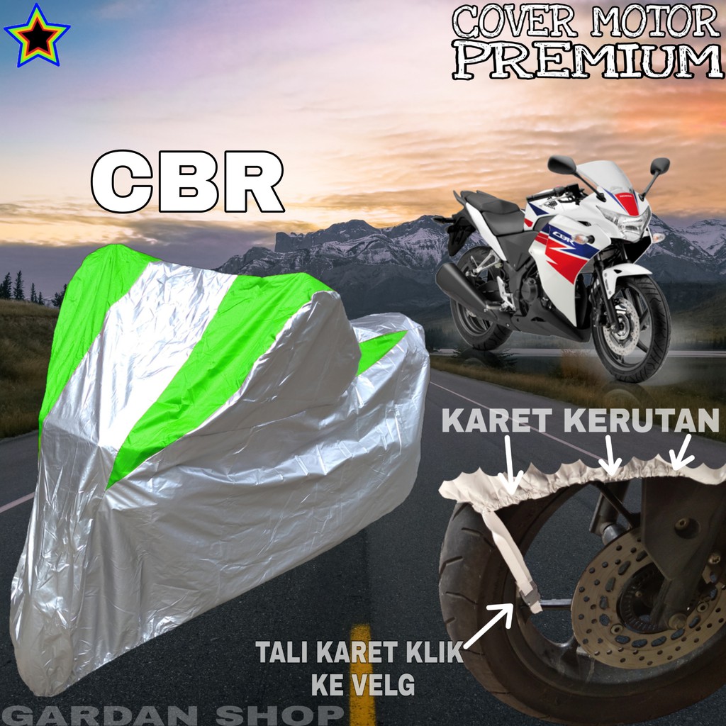 Sarung Motor CBR Silver HIJAU Body Cover Penutup Pelindung Motor Cbr PREMIUM