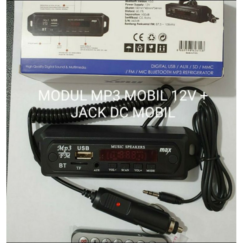 Modul Kit MP3 bluetooth mobil 12v + JACK DC MOBIL SET