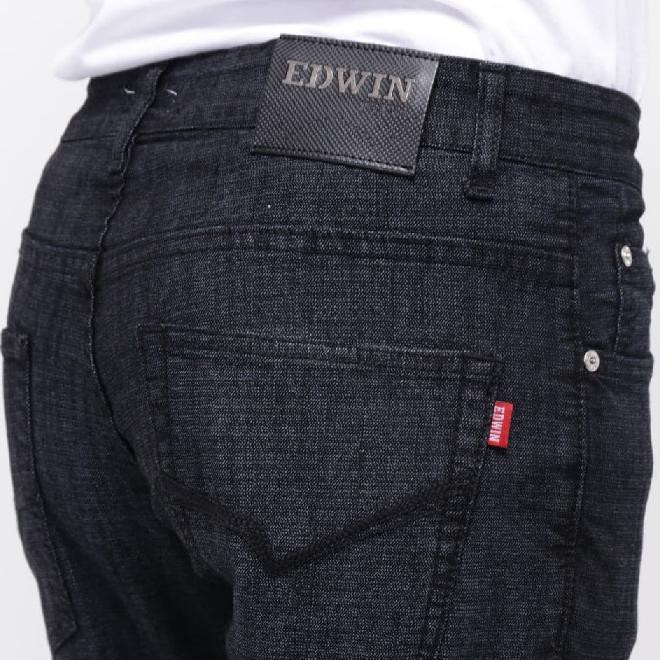 Edwin Celana Jeans Edw-115-06 Regular Fit Pria Panjang Hitam - Hitam, 29