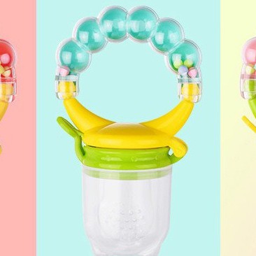MOMMYCARE Empeng Dot Buah Anak Bayi Baby Fruit Feeder Rattle Teether Kompeng Pacifier Gigitan Bayi-#A50 Hijau Kuning
