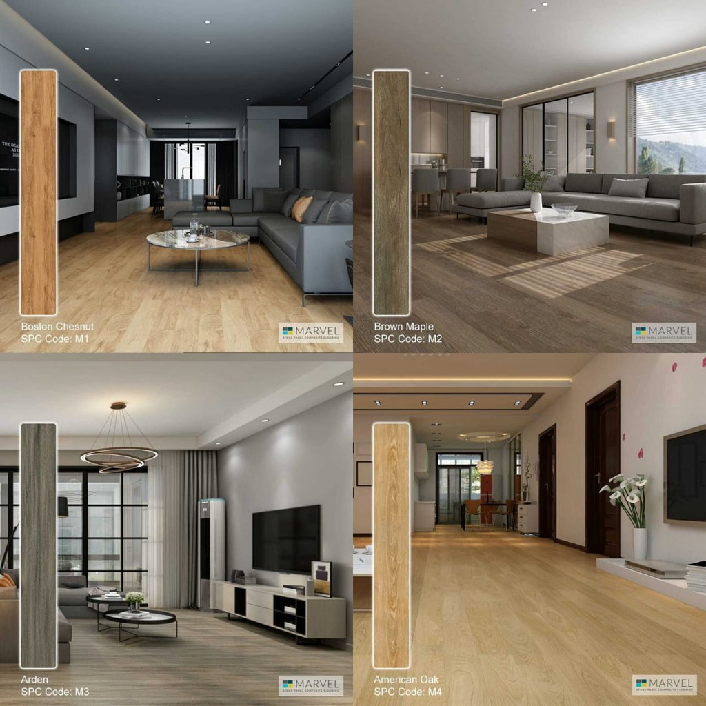 Lantai SPC Vinyl Klik - MARVEL - Click System Flooring 100% waterproof /  SPC flooring interlock