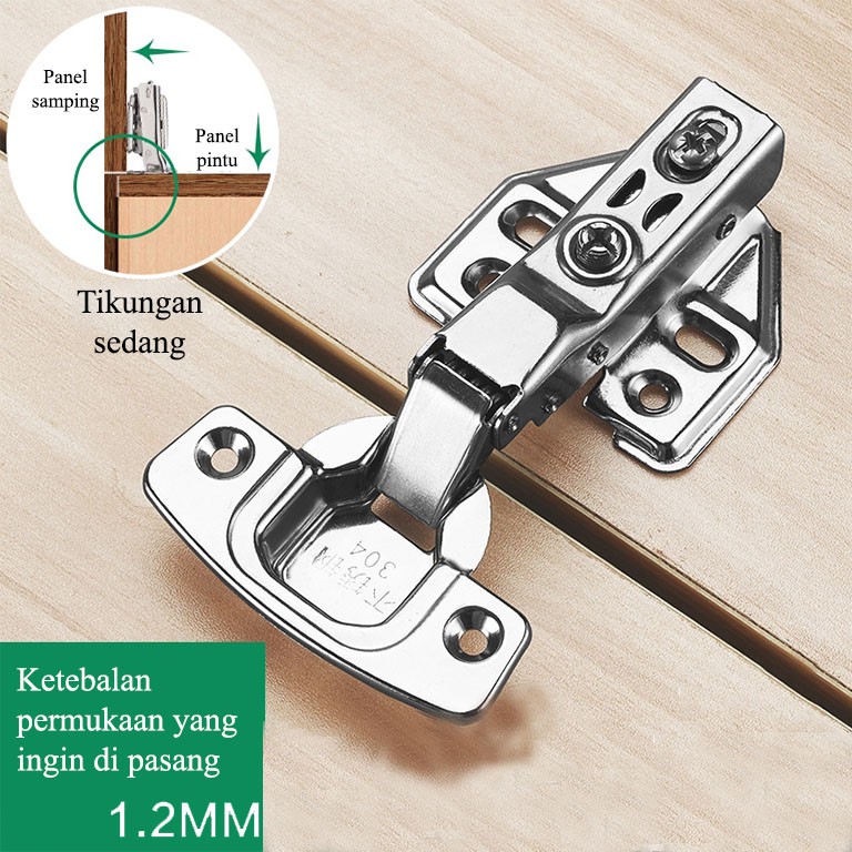 Engsel Sendok Slow Motion Felterre Engsel Soft Closing Hinge Pintu Lemari Model Bengkok dan Lurus