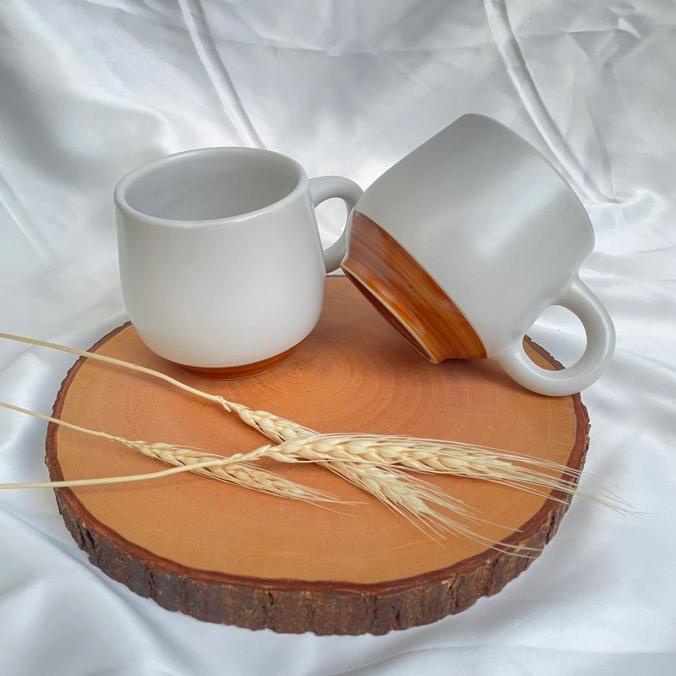 ] Ceriche Ailee Wood Mug Ceramic Motif Kayu / Gelas Keramik Aesthetic