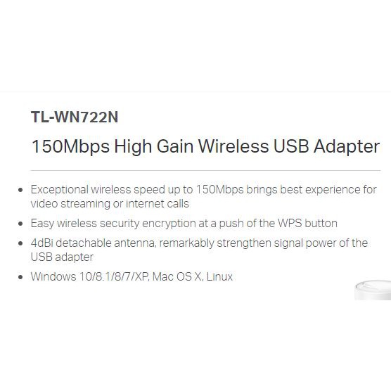 TP-Link TL-WN722N 150Mbps High Gain Wireless N USB Adapter | TPLINK GARANSI RESMI