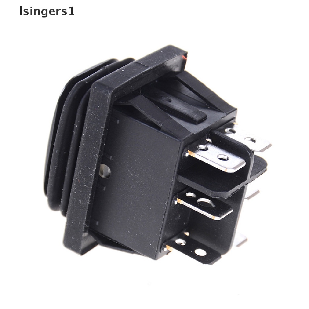 (lsingers1) Saklar Rocker Persegi Panjang 12V 6-pin DPDT Anti Air Warna Hitam