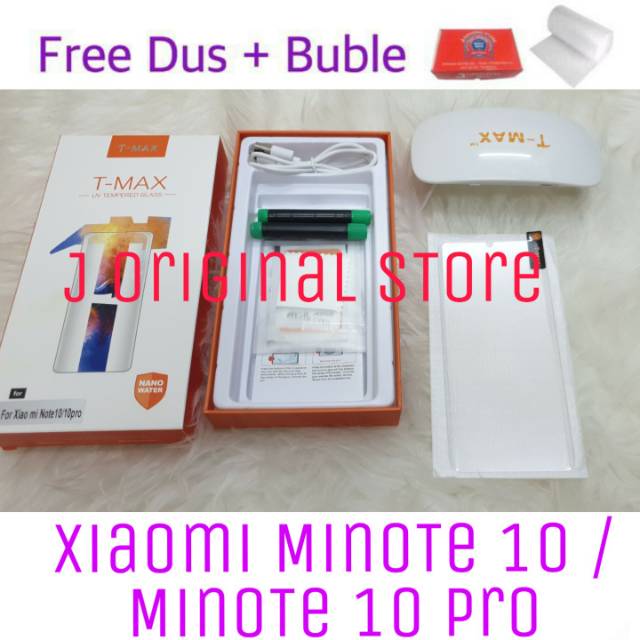TMAX Tempered Glass 3D UV Xiaomi Minote 10 Minote 10 Pro Original