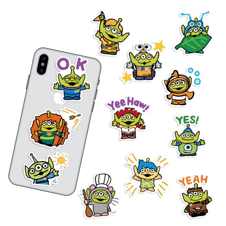 A39 STICKER 10PCS (ALIEN TOY STORY) anti air notebook scrapbook label tempel motif kartun superhero super hero unik lucu atk alat tulis kantor murah viral termurah kartun komputer leptop handphone hp smartphone koper laptop tembok kulkas disney anime