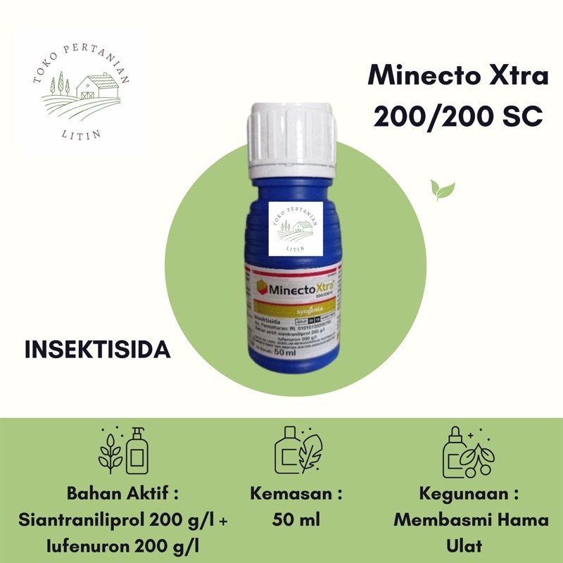 Minecto Xtra 200/200 SC - 50 ml (Insektisida) Membasmi Hama Ulat Bahan Aktif Ganda