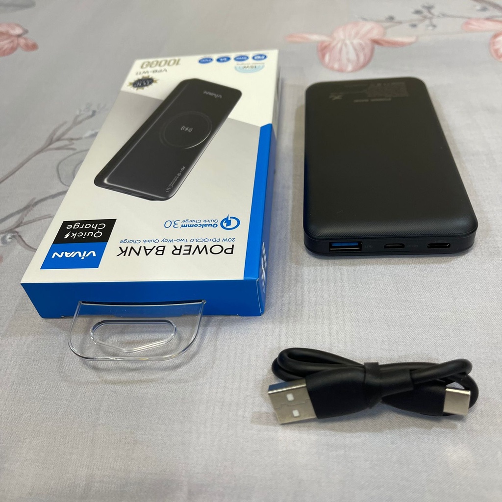 MINIGO~VIVAN VPB-W11 Wireless Powerbank 10000 mAh 22.5W Fast Charging QC With Cable Type-C 5A VIVAN Power Bank Wireless Fastcharging 10000mAh VPB-W11 GARANSI 1 TAHUN