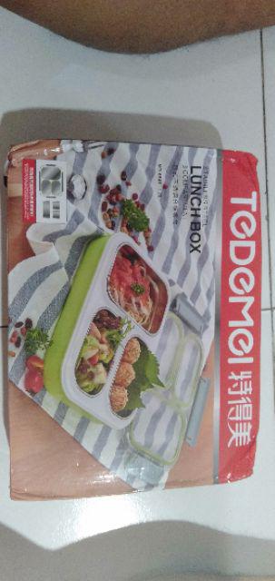Lunchbox Tedemei 6540 Stainless Steel Sekat 3 / Kotak Makan Anti Tumpah Bocor Lunch Box