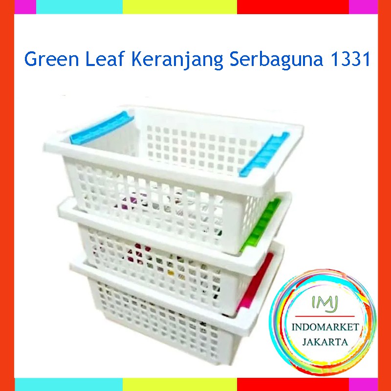 IMJ Green Leaf Brudy keranjang dapat disusun Basket Stockable GL 1331