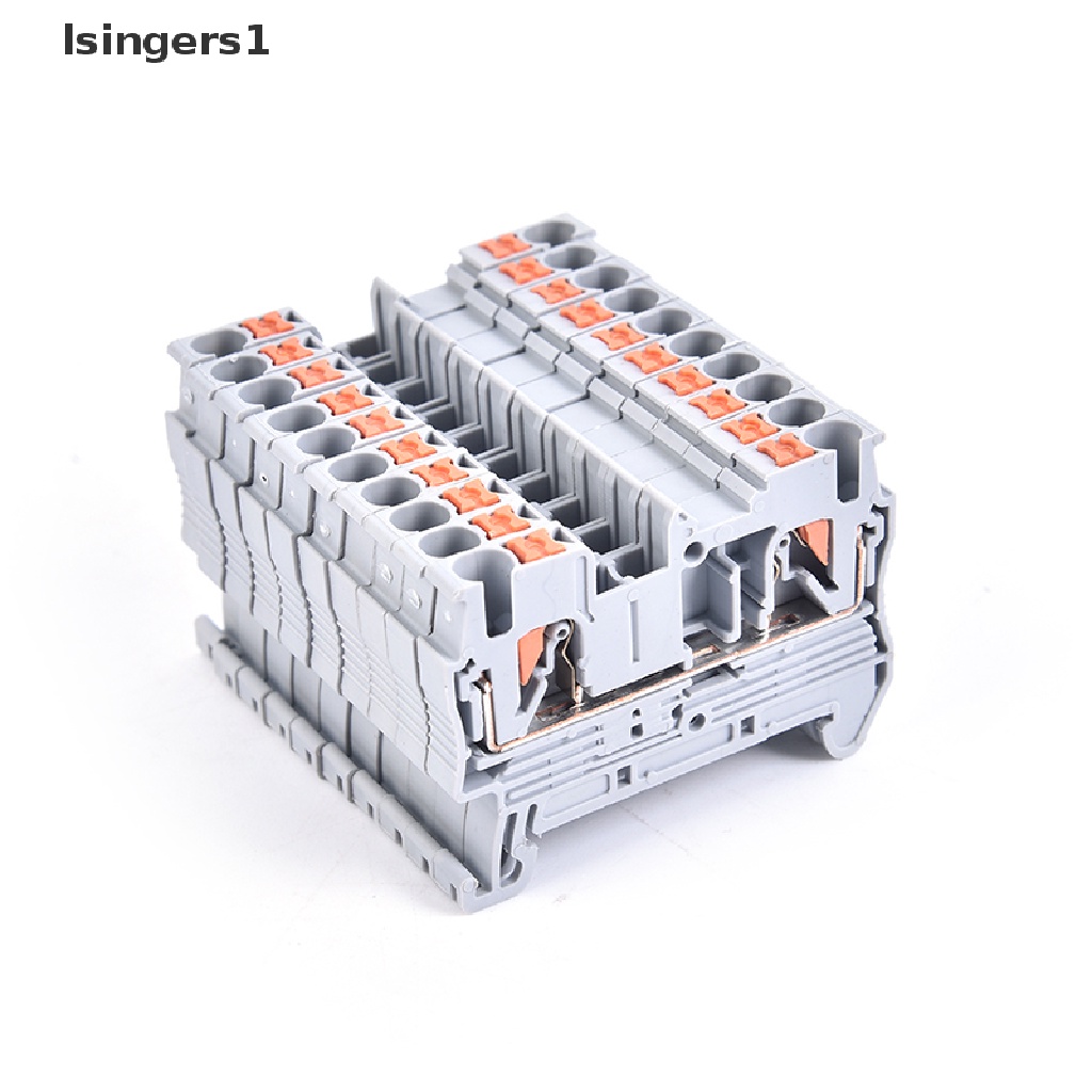 (lsingers1) 10pcs Din Rail Terminal Block PT-2.5 Tanpa Sekrup