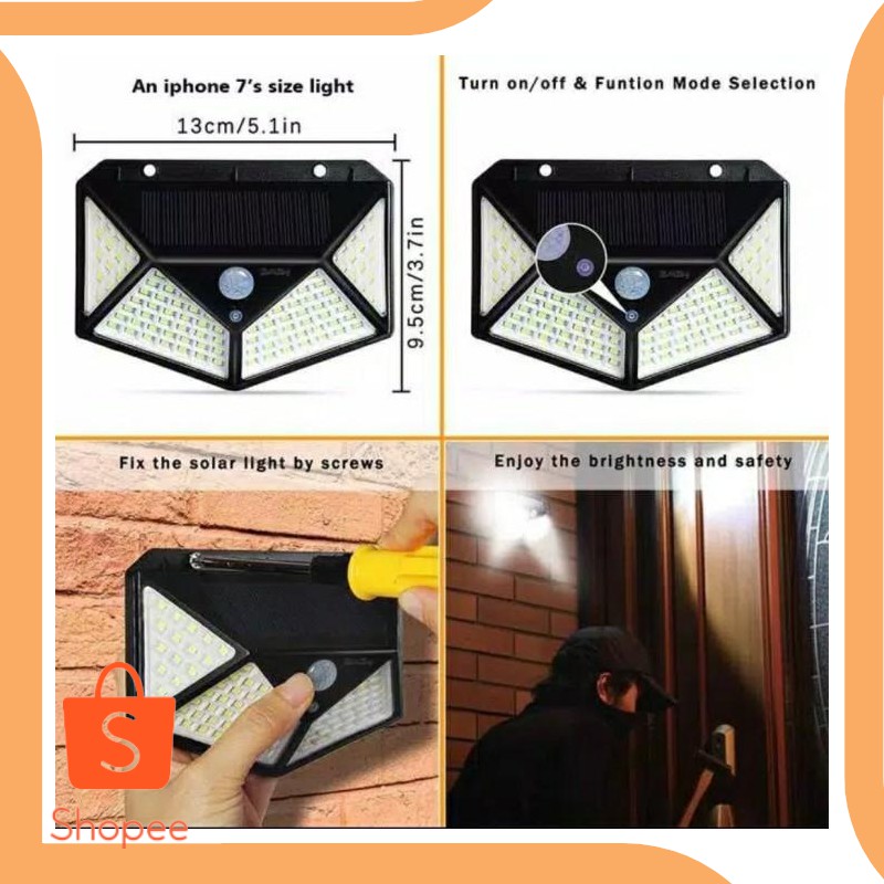 Promo sparepart LAMPU HIAS SOLAR 100 LED CELL TAMAN TENAGA PANEL SURYA OUTDO Murah