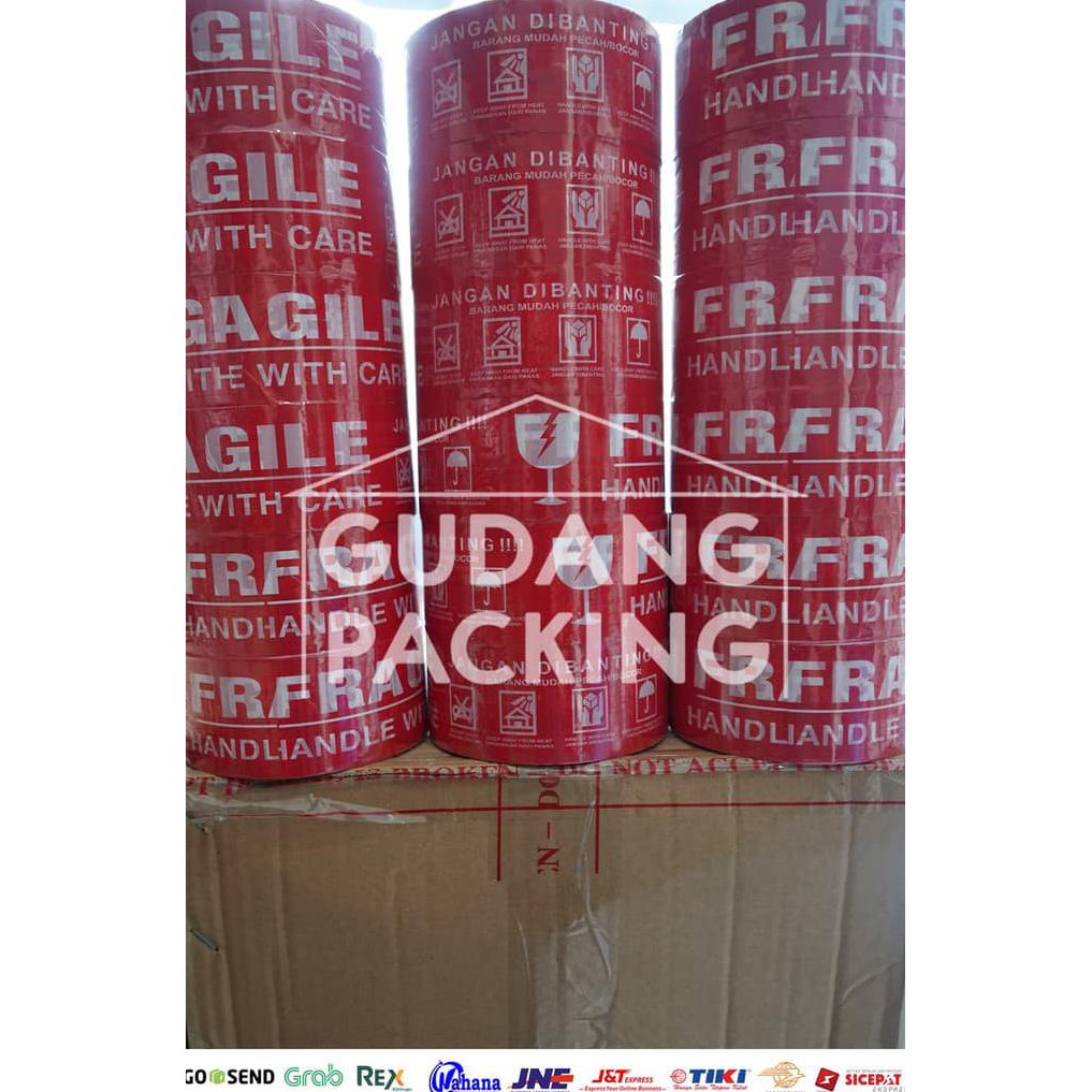 

Best Seller] Lakban Fragile Merah Jangan Dibanting 2 Inch / 48Mm X 100 Yard