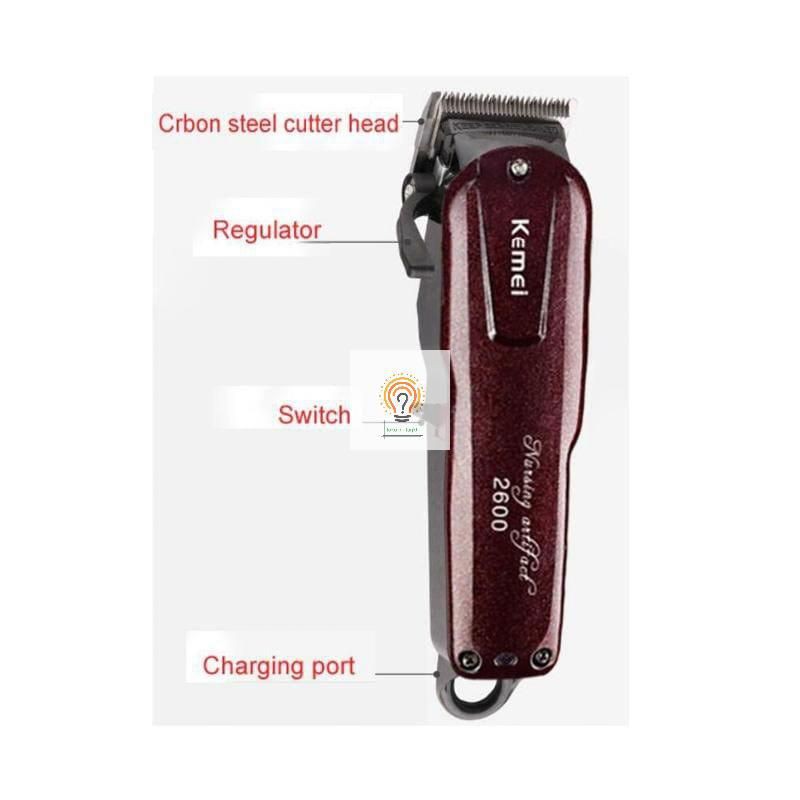 Kemei KM-2600 Professional Rechargeable Eletric Hair Clipper Cordless Alat Cukur Rambut