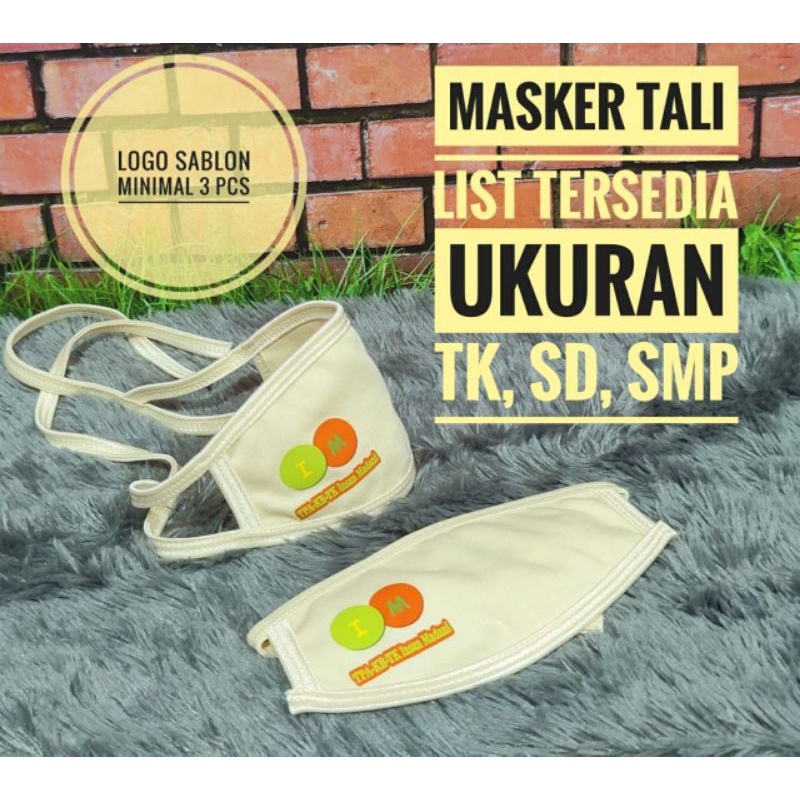 Masker Kaos 2 Ply Custom Logo untuk Anak TK/SD/SMP