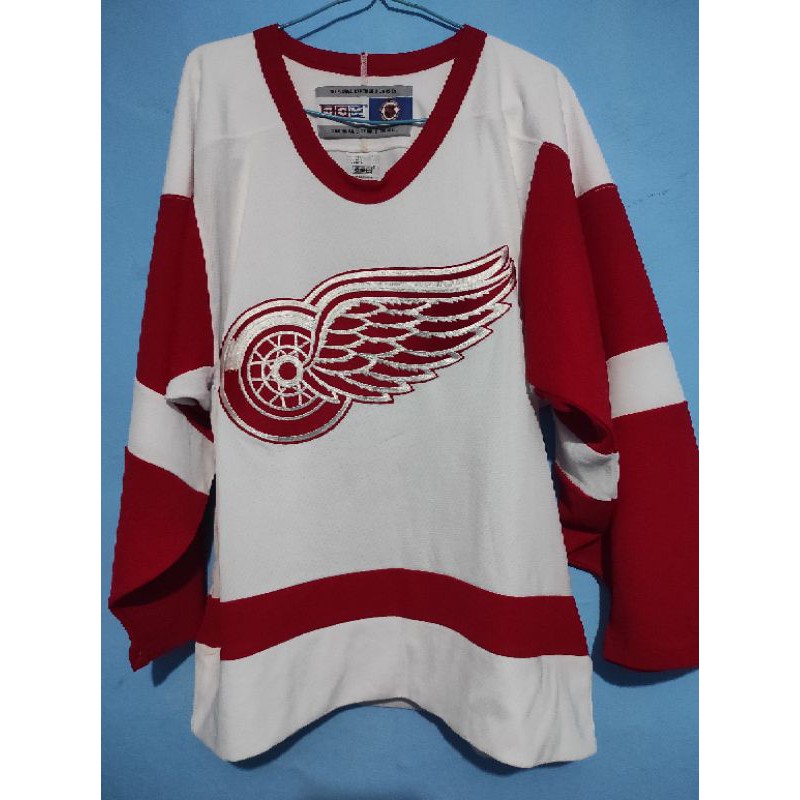 New ice hockey jersey NHL Red Wings Redwings putih merah