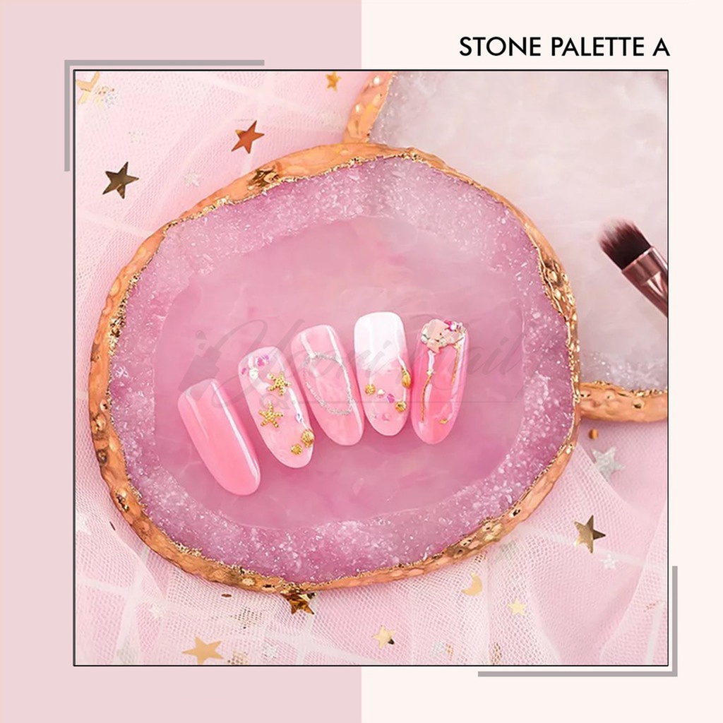 Resin stone palette A nail art palet mixing painting nail batu display kuku